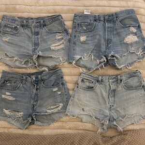Lot of 4 pairs of Levi’s 501 button fly Jean shorts size 30 Levi’s denim 501